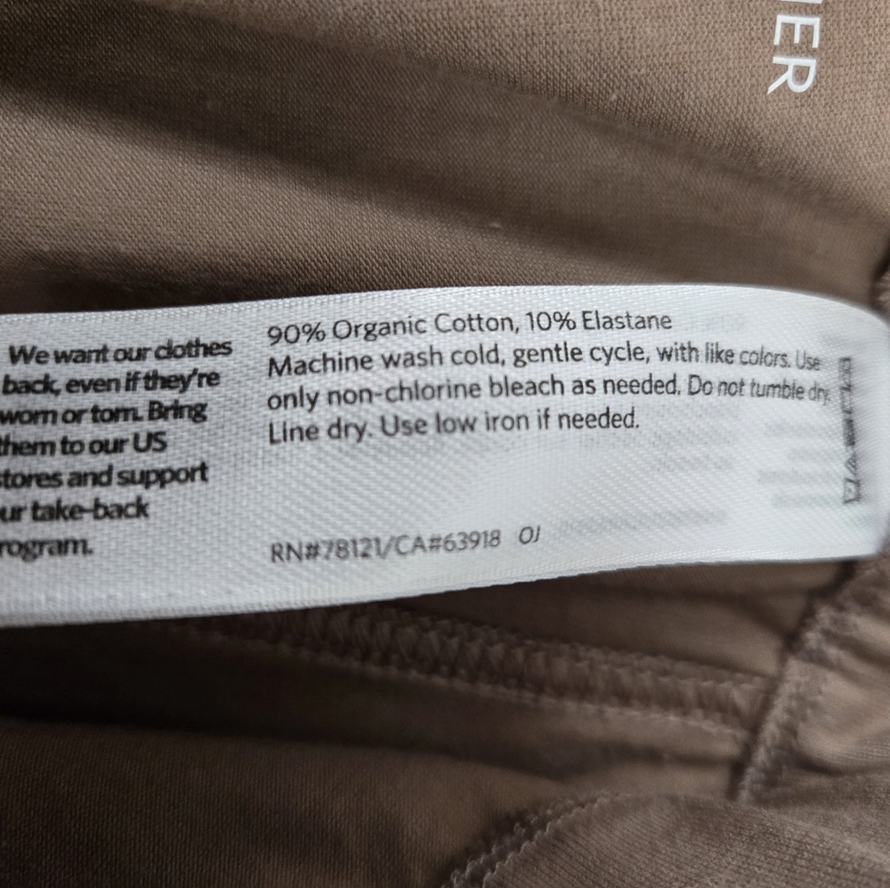 Eileen Fisher Tan Pants, Organic Cotton, Large - Picture 7 of 8